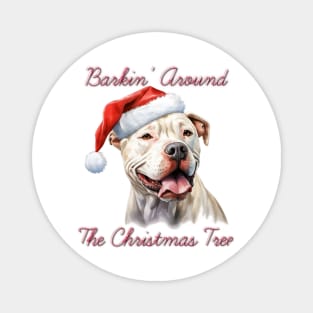 Christmas Argentino Dog in Santa Hat Magnet